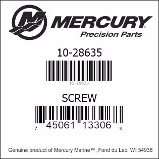 Bar codes for Mercury Marine part number 10-28635