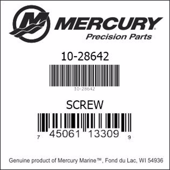 Bar codes for Mercury Marine part number 10-28642