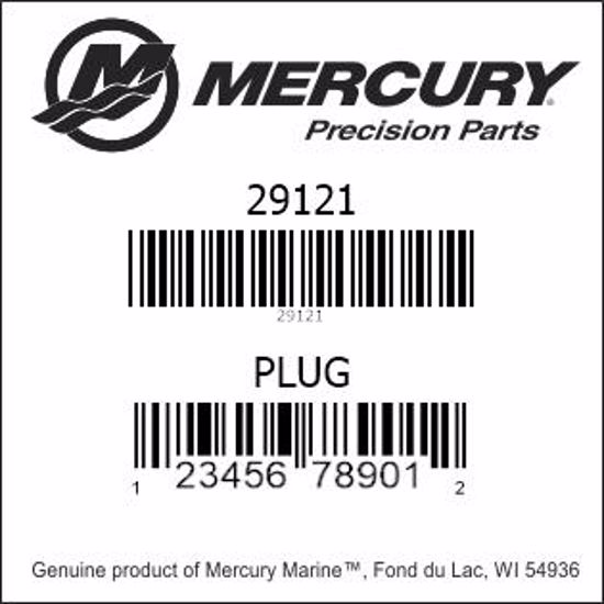 Bar codes for Mercury Marine part number 29121