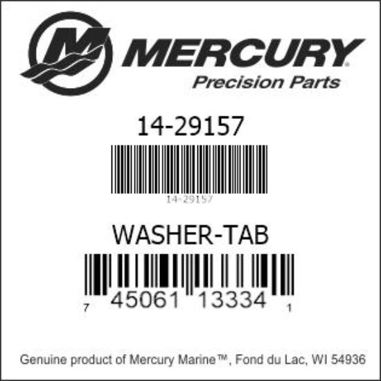 Bar codes for Mercury Marine part number 14-29157