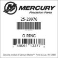 Bar codes for Mercury Marine part number 25-29976