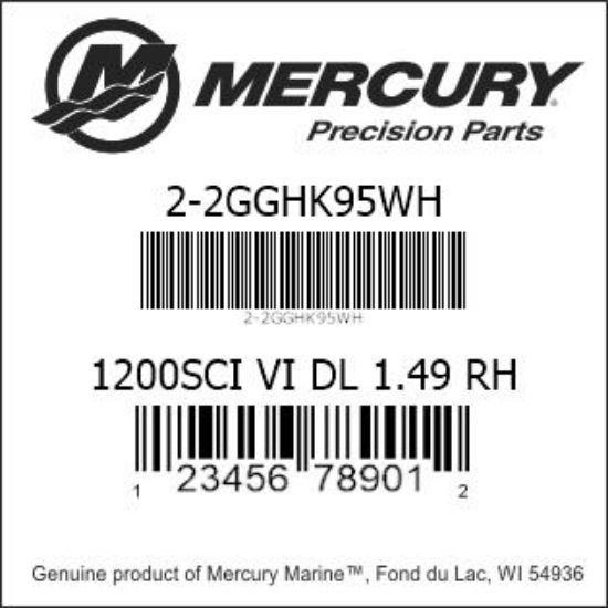 Bar codes for Mercury Marine part number 2-2GGHK95WH