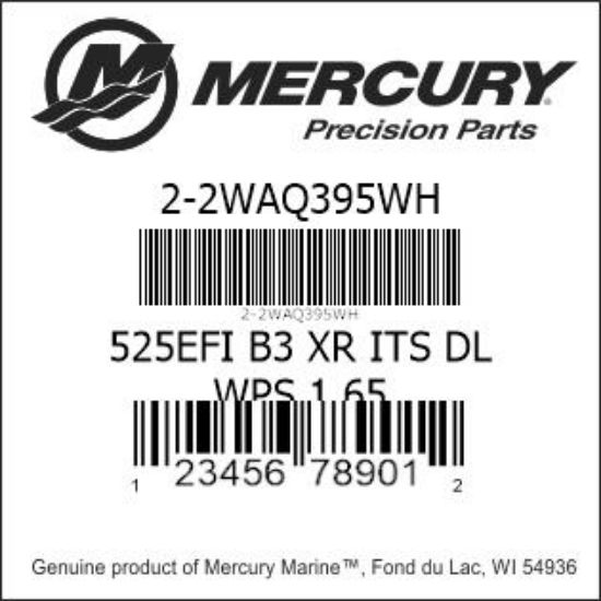 Bar codes for Mercury Marine part number 2-2WAQ395WH