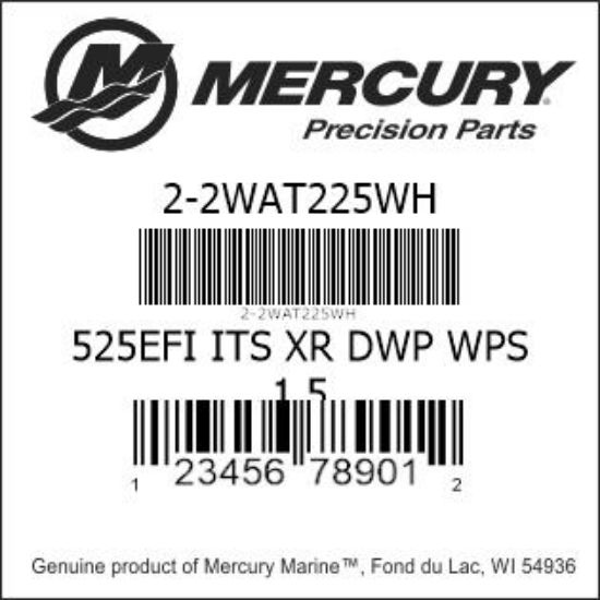 Bar codes for Mercury Marine part number 2-2WAT225WH