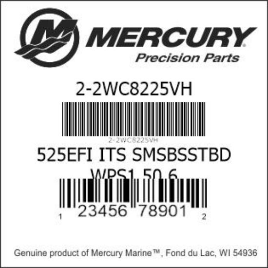 Bar codes for Mercury Marine part number 2-2WC8225VH