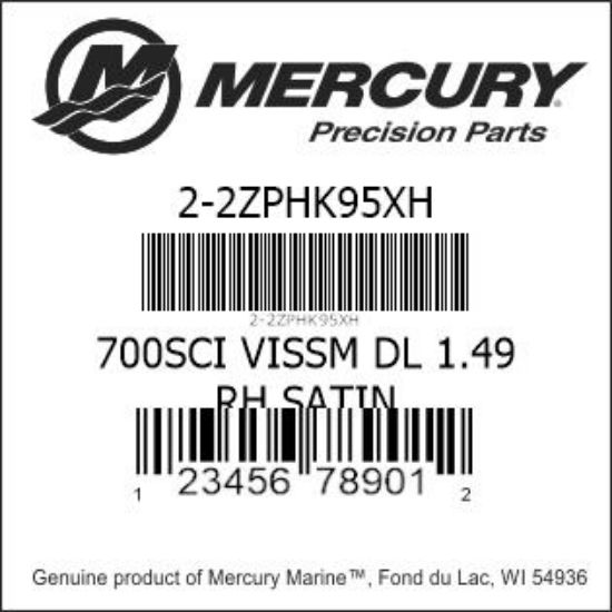 Bar codes for Mercury Marine part number 2-2ZPHK95XH