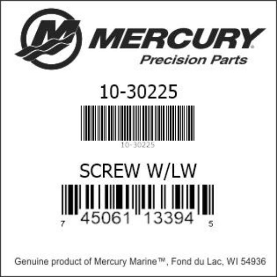 Bar codes for Mercury Marine part number 10-30225