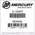 Bar codes for Mercury Marine part number 31-30895T