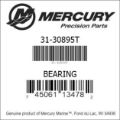 Bar codes for Mercury Marine part number 31-30895T