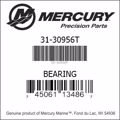 Bar codes for Mercury Marine part number 31-30956T