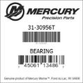 Bar codes for Mercury Marine part number 31-30956T