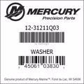 Bar codes for Mercury Marine part number 12-31211Q03