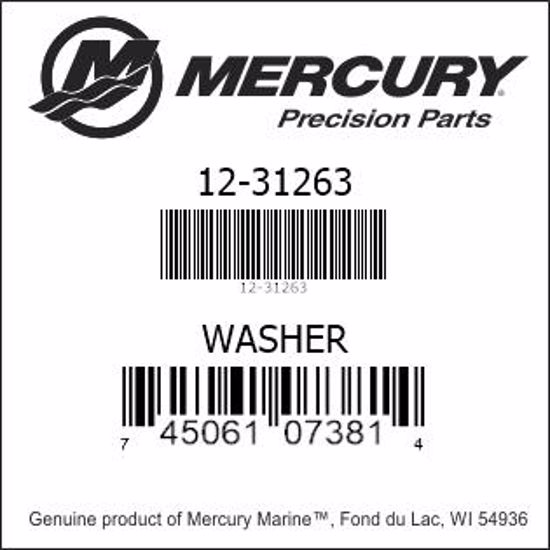 Bar codes for Mercury Marine part number 12-31263