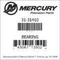 Bar codes for Mercury Marine part number 31-31410