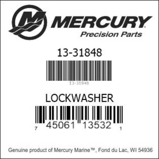Bar codes for Mercury Marine part number 13-31848