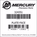 Bar codes for Mercury Marine part number 324351