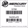 Bar codes for Mercury Marine part number 32768