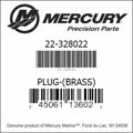 Bar codes for Mercury Marine part number 22-328022