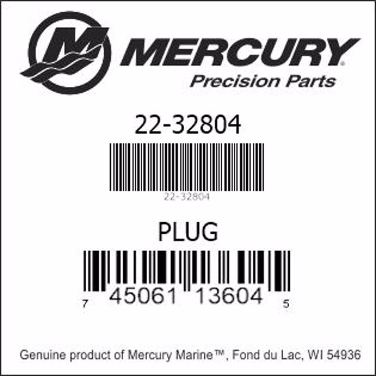 Bar codes for Mercury Marine part number 22-32804