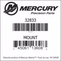 Bar codes for Mercury Marine part number 32833