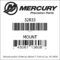 Bar codes for Mercury Marine part number 32833