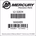 Bar codes for Mercury Marine part number 12-32834
