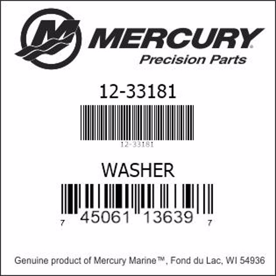 Bar codes for Mercury Marine part number 12-33181
