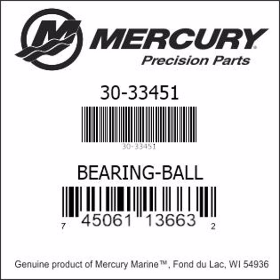 Bar codes for Mercury Marine part number 30-33451