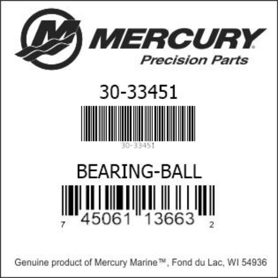 Bar codes for Mercury Marine part number 30-33451