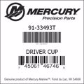 Bar codes for Mercury Marine part number 91-33493T