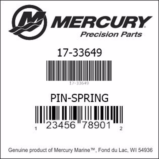 Bar codes for Mercury Marine part number 17-33649