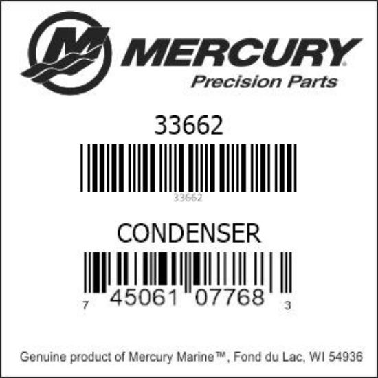 MercuryMercruiser 33662 CONDENSER Genuine factory part