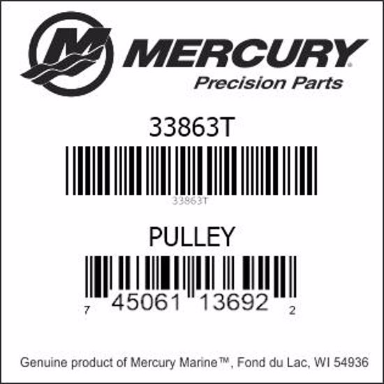 Bar codes for Mercury Marine part number 33863T