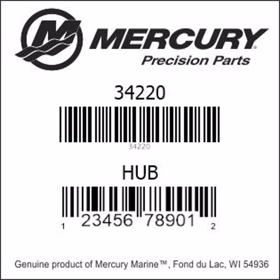 Bar codes for Mercury Marine part number 34220