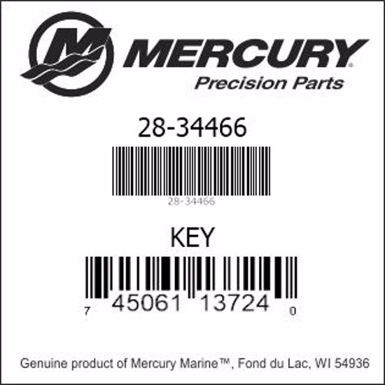 Bar codes for Mercury Marine part number 28-34466