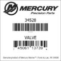 Bar codes for Mercury Marine part number 34528