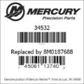 Bar codes for Mercury Marine part number 34532