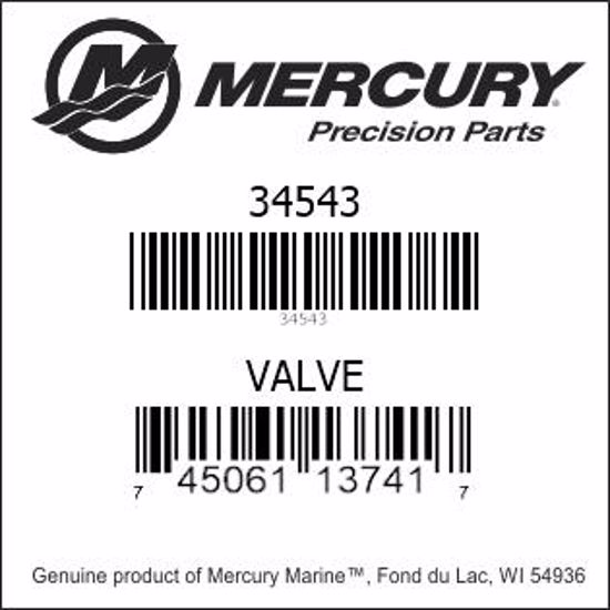 Bar codes for Mercury Marine part number 34543