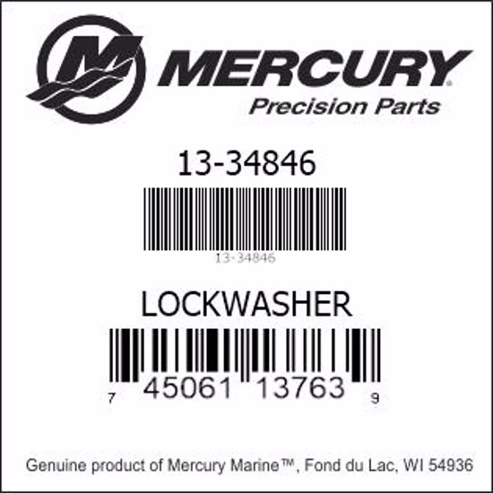 Bar codes for Mercury Marine part number 13-34846
