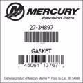 Bar codes for Mercury Marine part number 27-34897