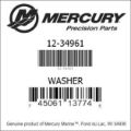 Bar codes for Mercury Marine part number 12-34961