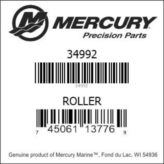 Bar codes for Mercury Marine part number 34992