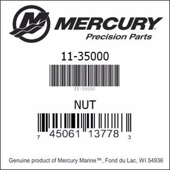 Bar codes for Mercury Marine part number 11-35000