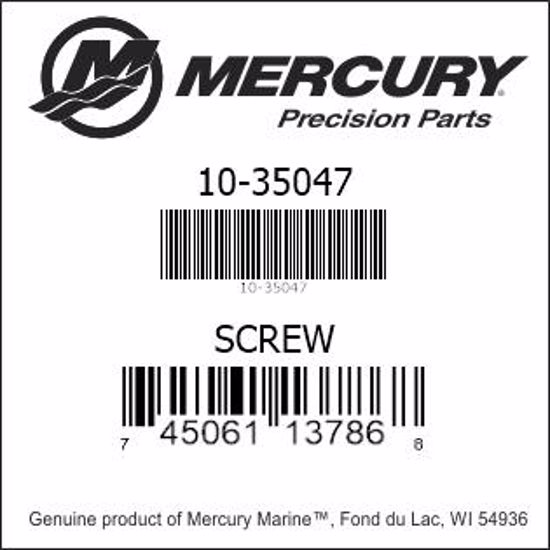 Bar codes for Mercury Marine part number 10-35047
