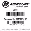 Bar codes for Mercury Marine part number 35329