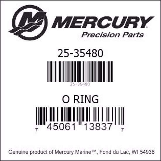 Bar codes for Mercury Marine part number 25-35480