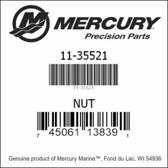 Bar codes for Mercury Marine part number 11-35521