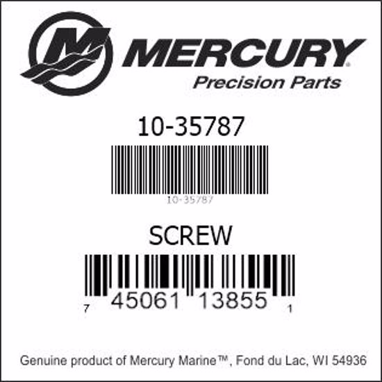 Bar codes for Mercury Marine part number 10-35787