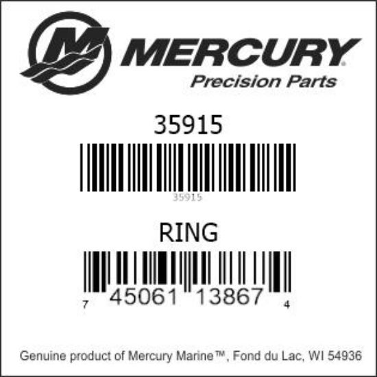 Bar codes for Mercury Marine part number 35915