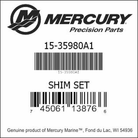 Bar codes for Mercury Marine part number 15-35980A1